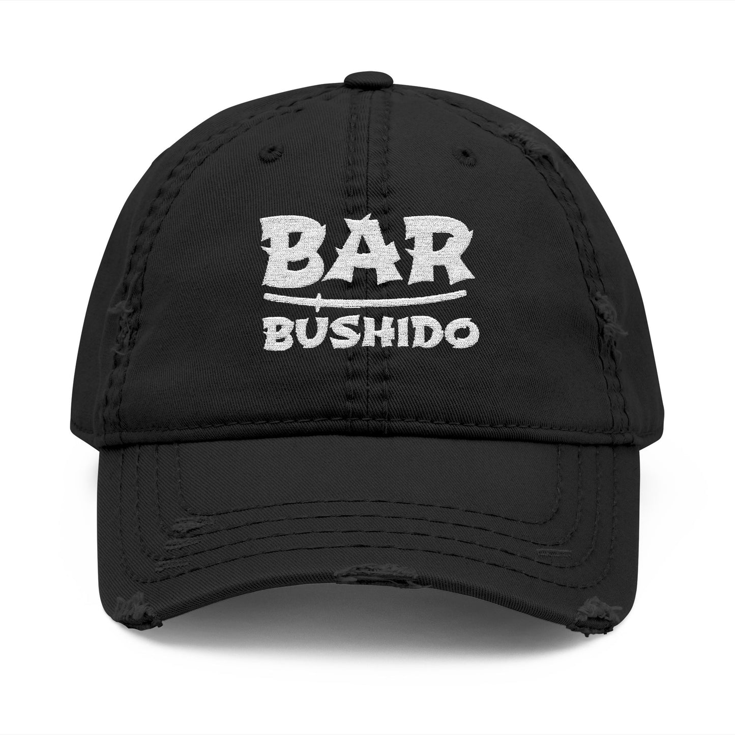 Bar Bushido Distressed Dad Hat (Embroidery) - Words Logo