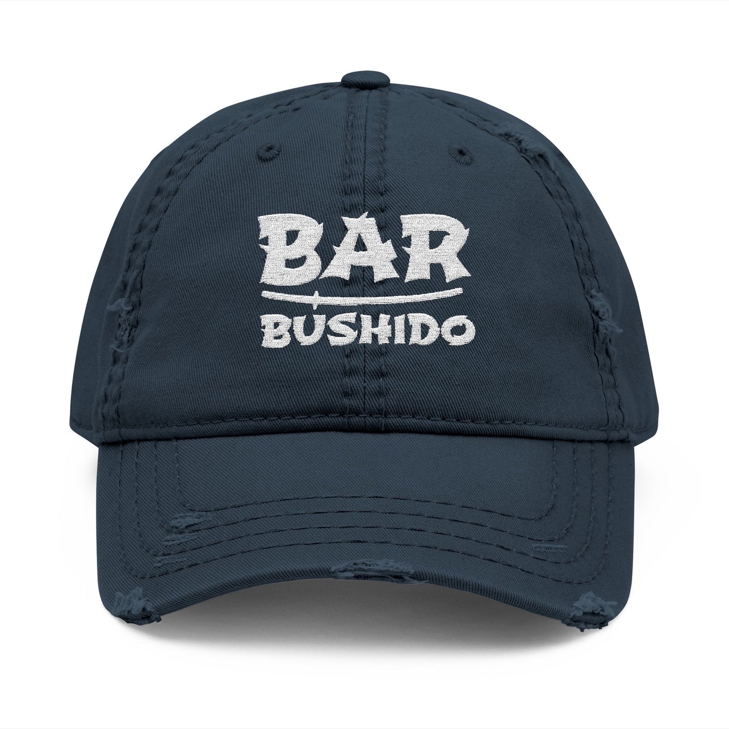 Bar Bushido Distressed Dad Hat (Embroidery) - Words Logo