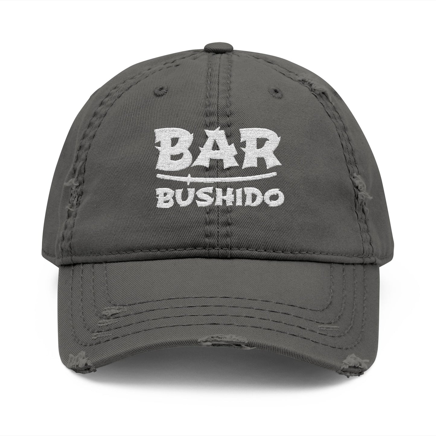 Bar Bushido Distressed Dad Hat (Embroidery) - Words Logo